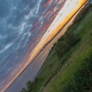 Fran Osborn Blaschke (Winthrop, MA) - "Sunset, Boston, Massachusetts from Deer Island Boston, Massachusetts Saturday, June 21, 2014, Summer Solstice"